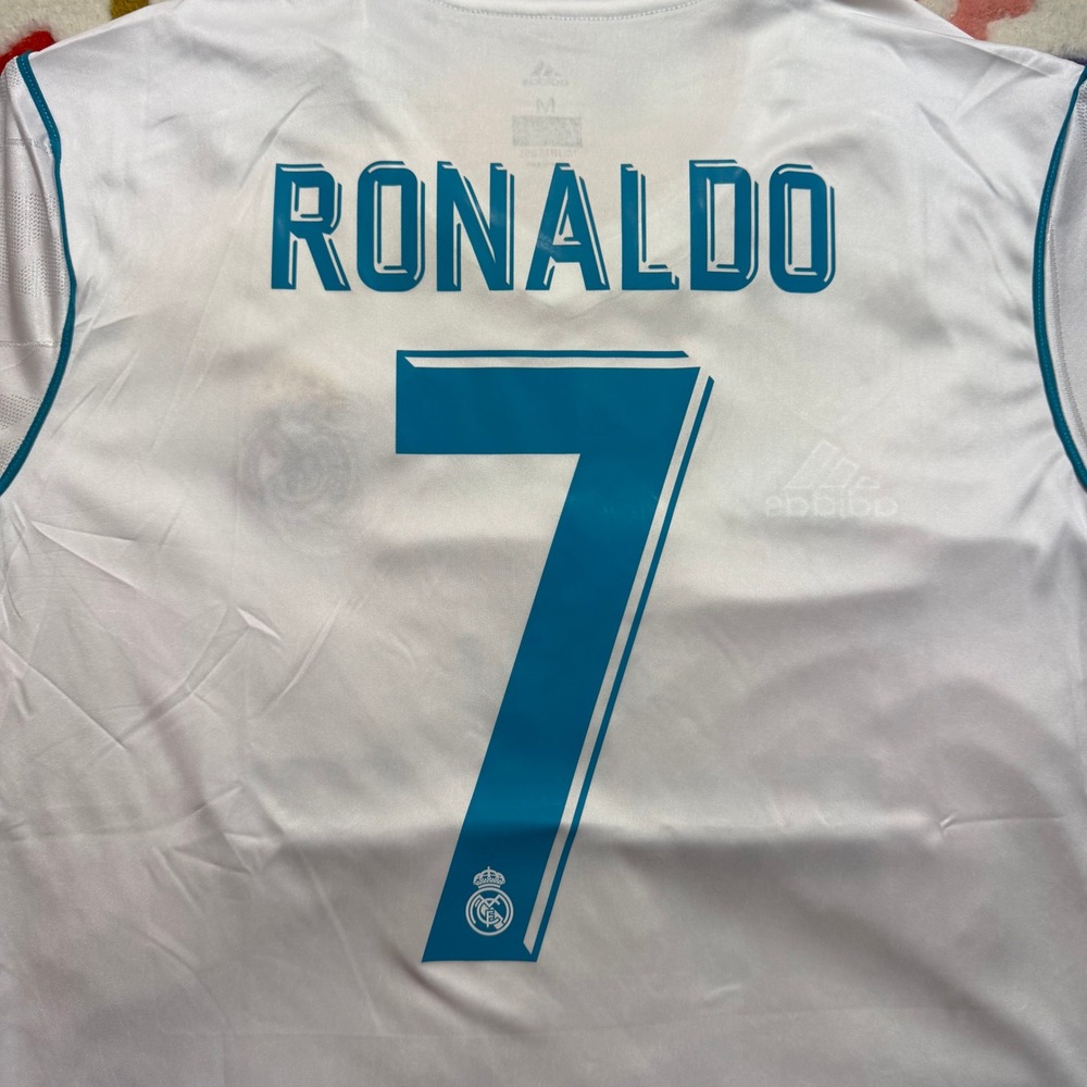 Adidas Real Madrid 2018 UCL Final Kyiv Ronaldo 7 Jersey White Mens Medium - Picture 11 of 11